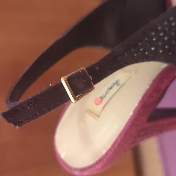 Blacked bedazzled peep toe tri-color stiletto slingback - Picture 5 of 9